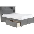 Atlantic Furniture Atlantic Furniture AR8532119 Newport Full Platform Bed with Flat Panel Foot Board & 2 Urban Bed Drawers - Grey AR8532119